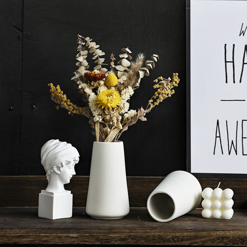 Nordic Minimalist White Tapered Ceramic