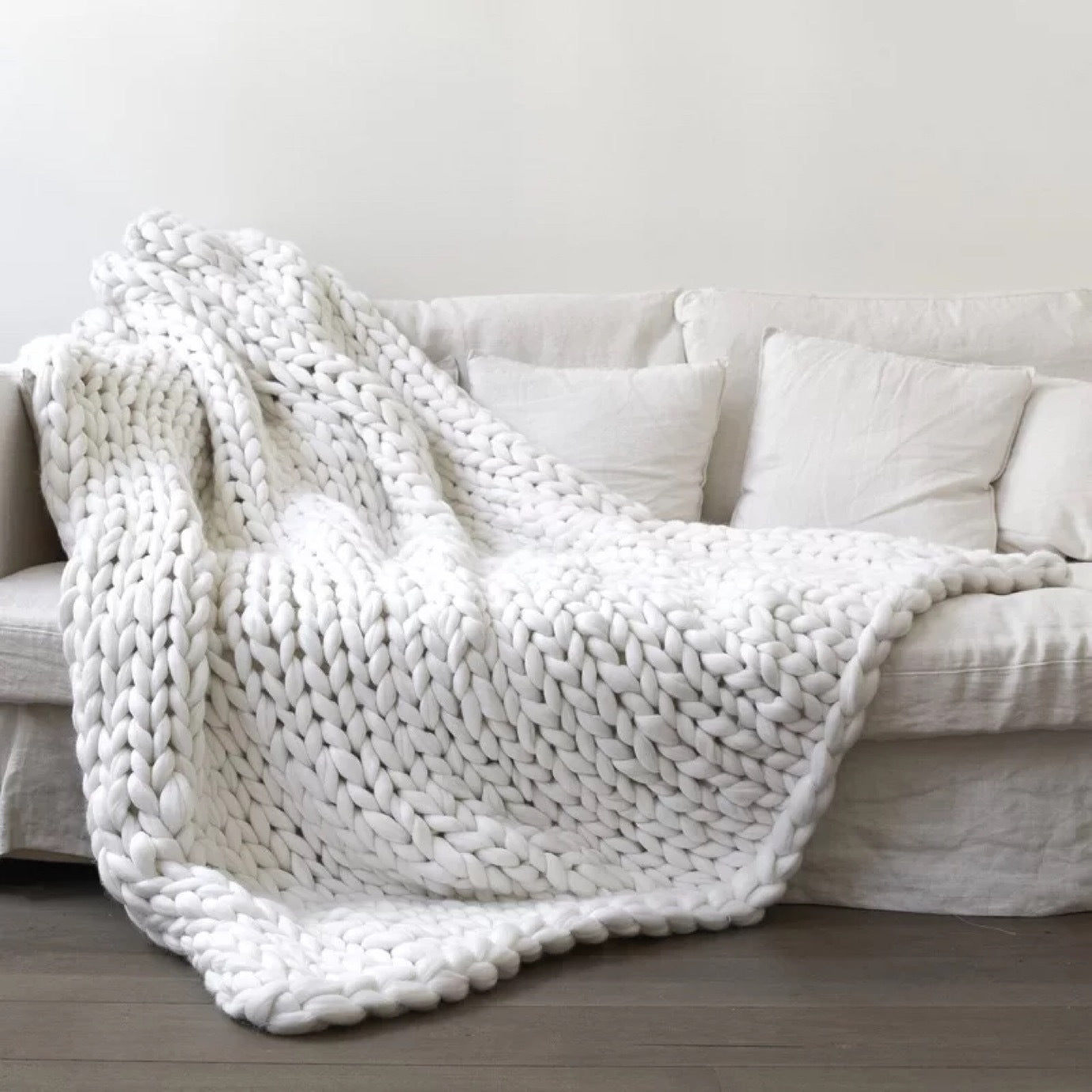 Nordic Chunky Knit Blanket Handmade