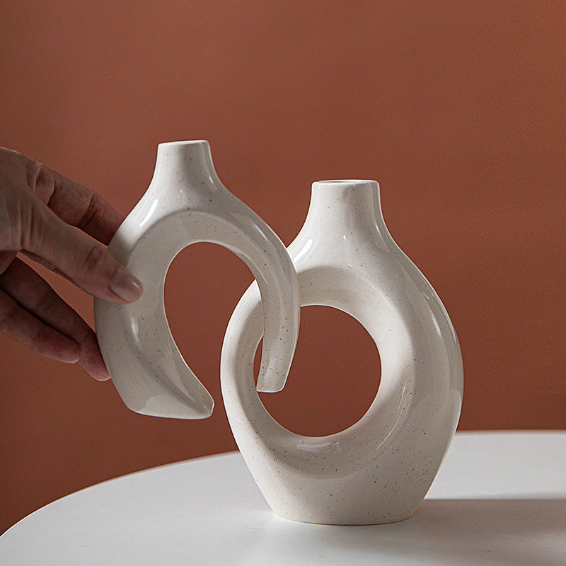 Snuggle Ceramic Candle Holder & Bud Vase Set