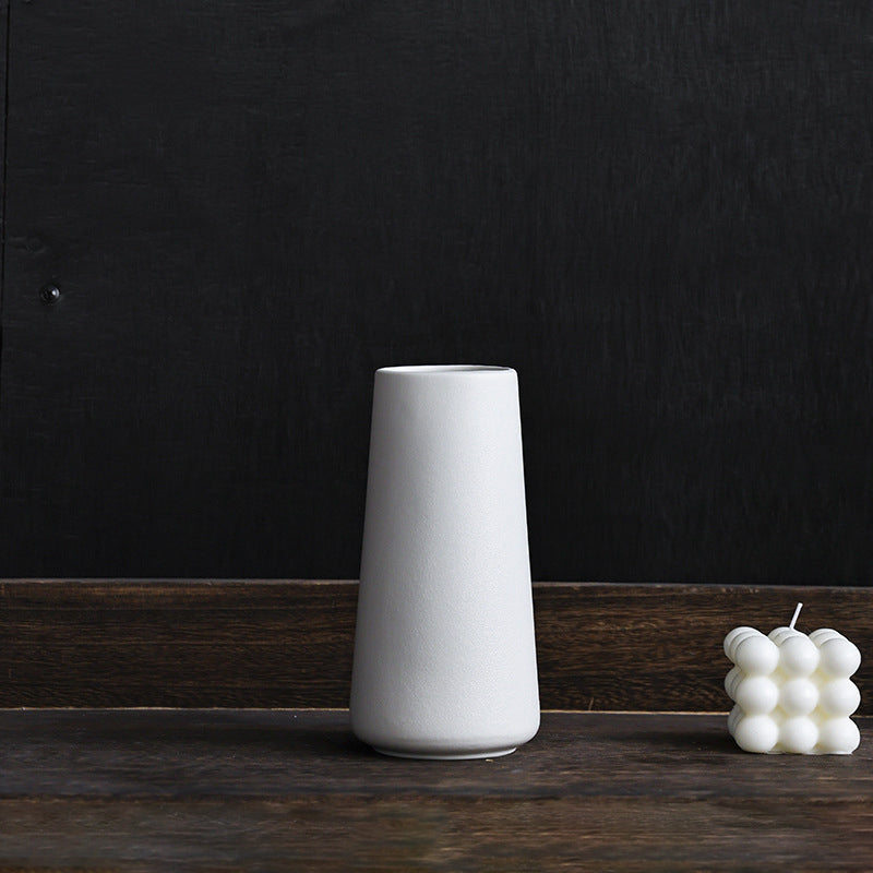 Nordic Minimalist White Tapered Ceramic