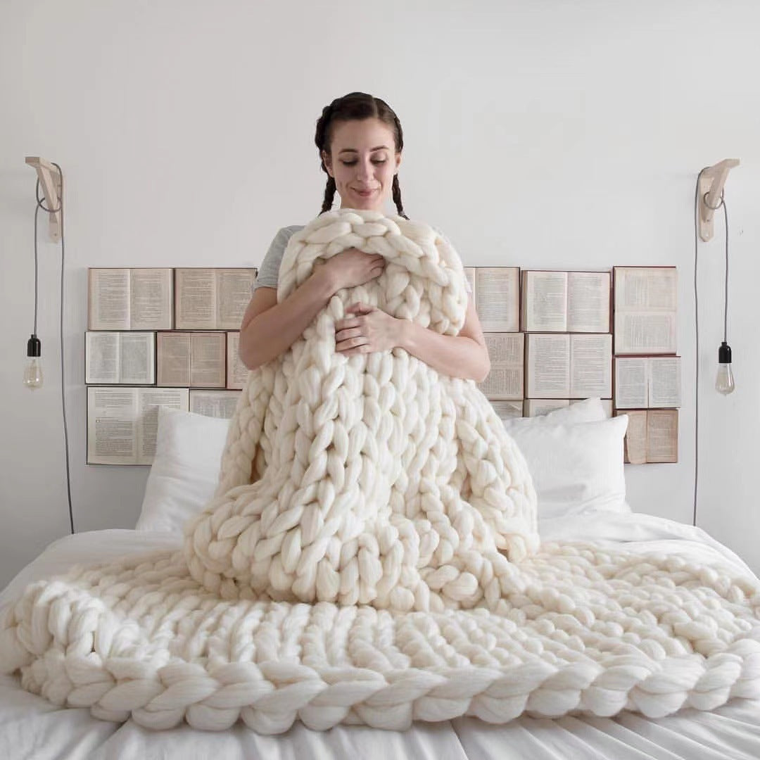 Nordic Chunky Knit Blanket Handmade
