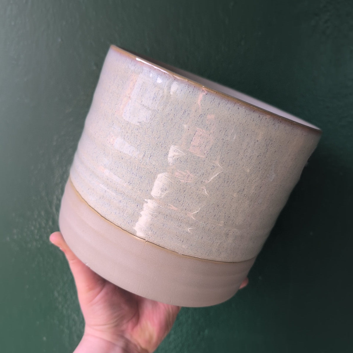 Gia Rippled Stoneware Planter