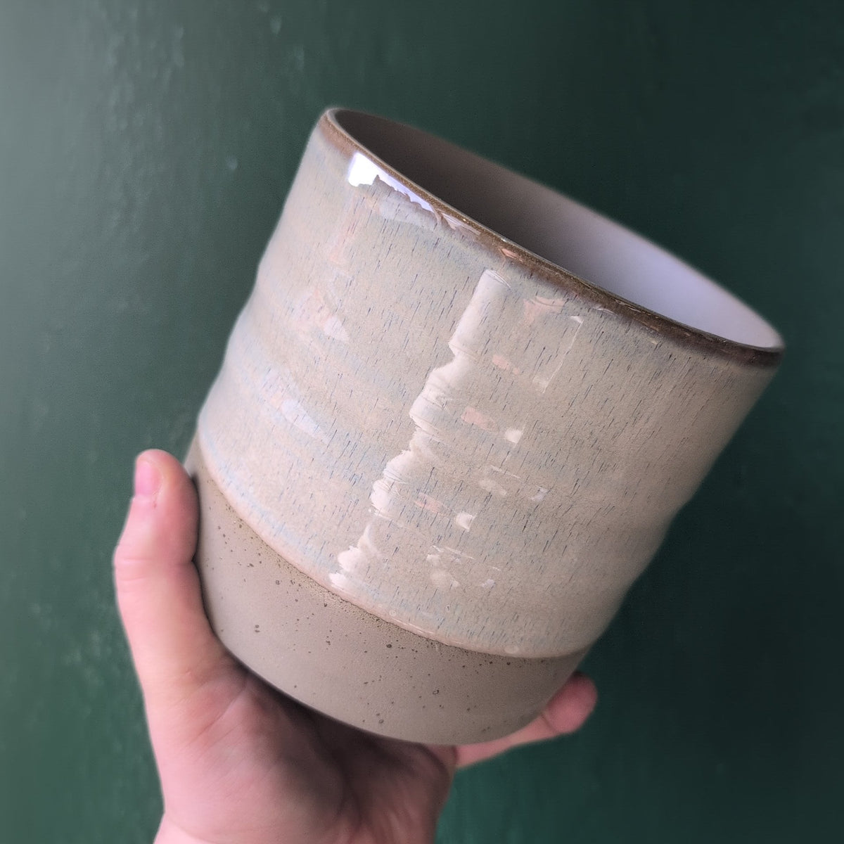 Gia Rippled Stoneware Planter
