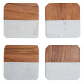 Monzaro Marble & Acacia Coaster Set