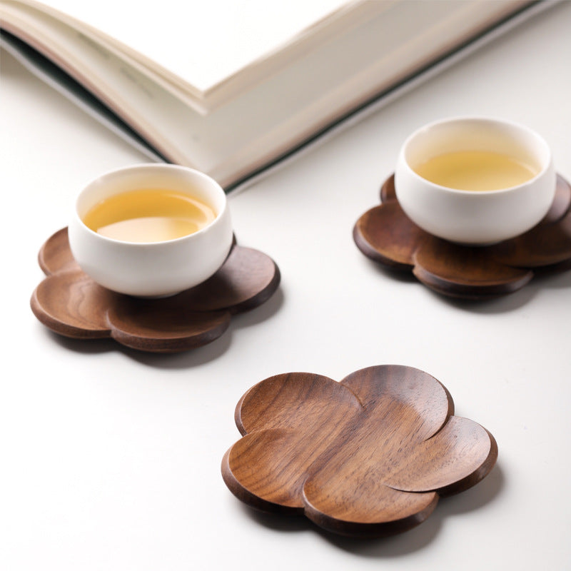 Walnut Blossom Solid Wood Coaster Set