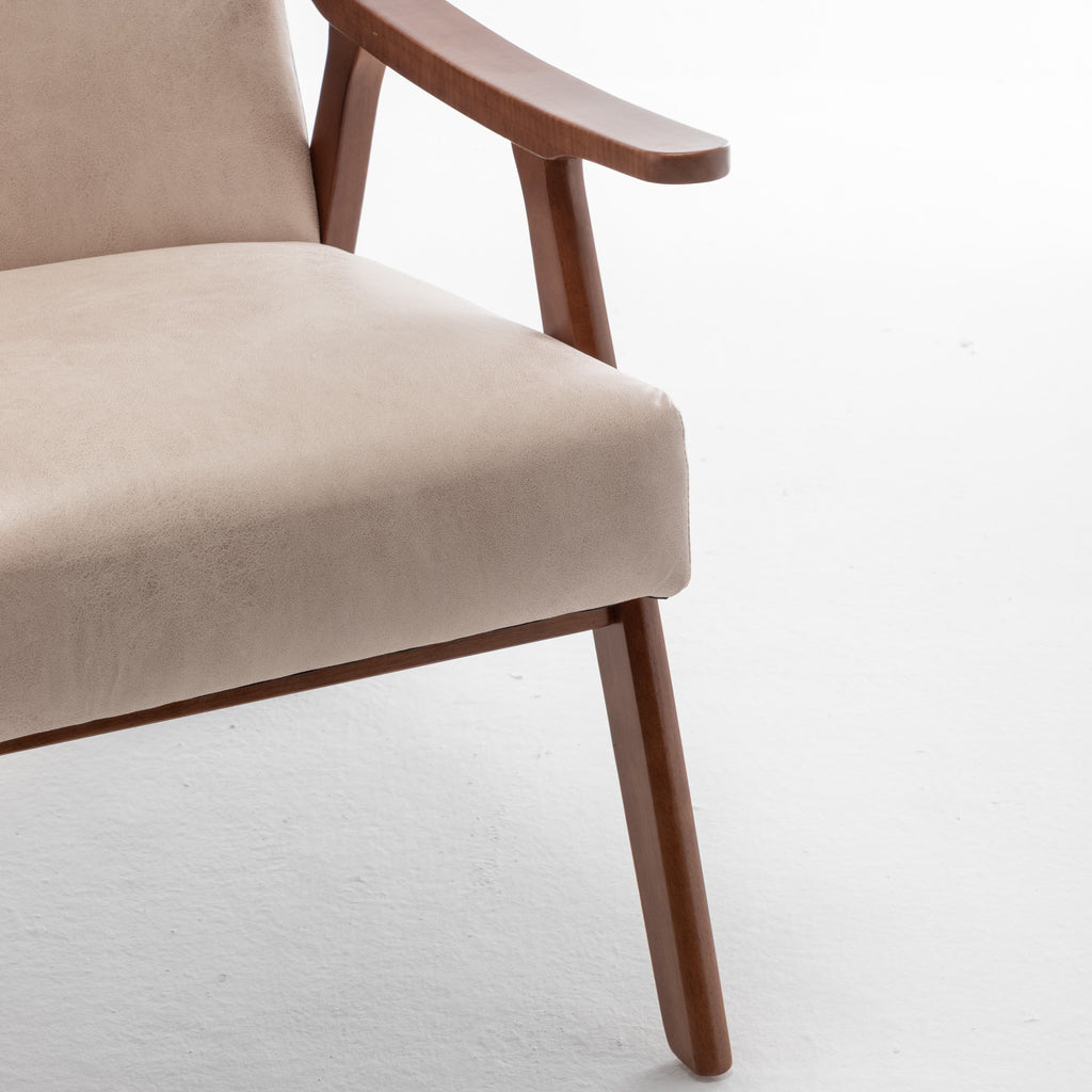 Julian Mid-Century Modern Solid Wood Accent Chair