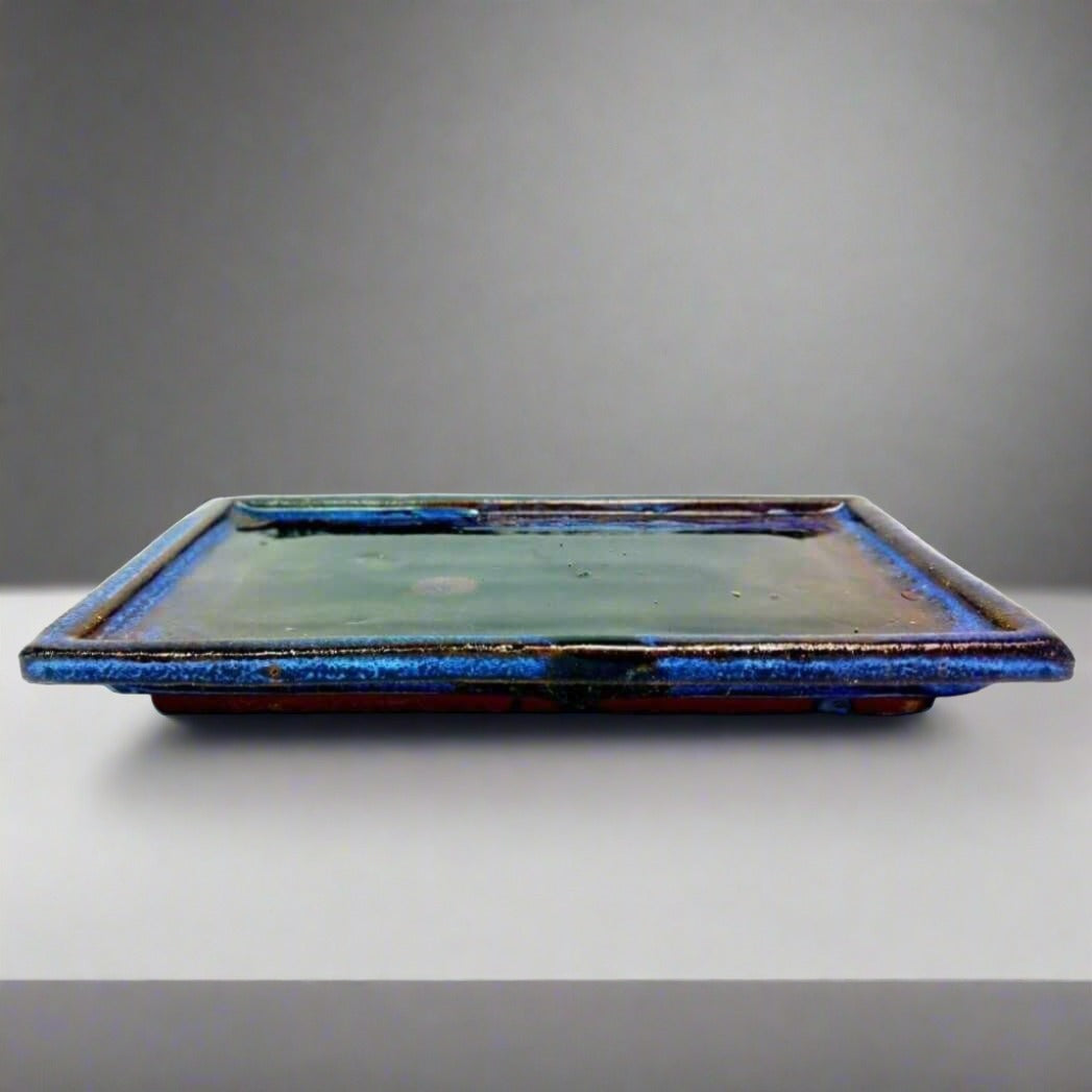 Aura Glazed Rectangular Bonsai Tray