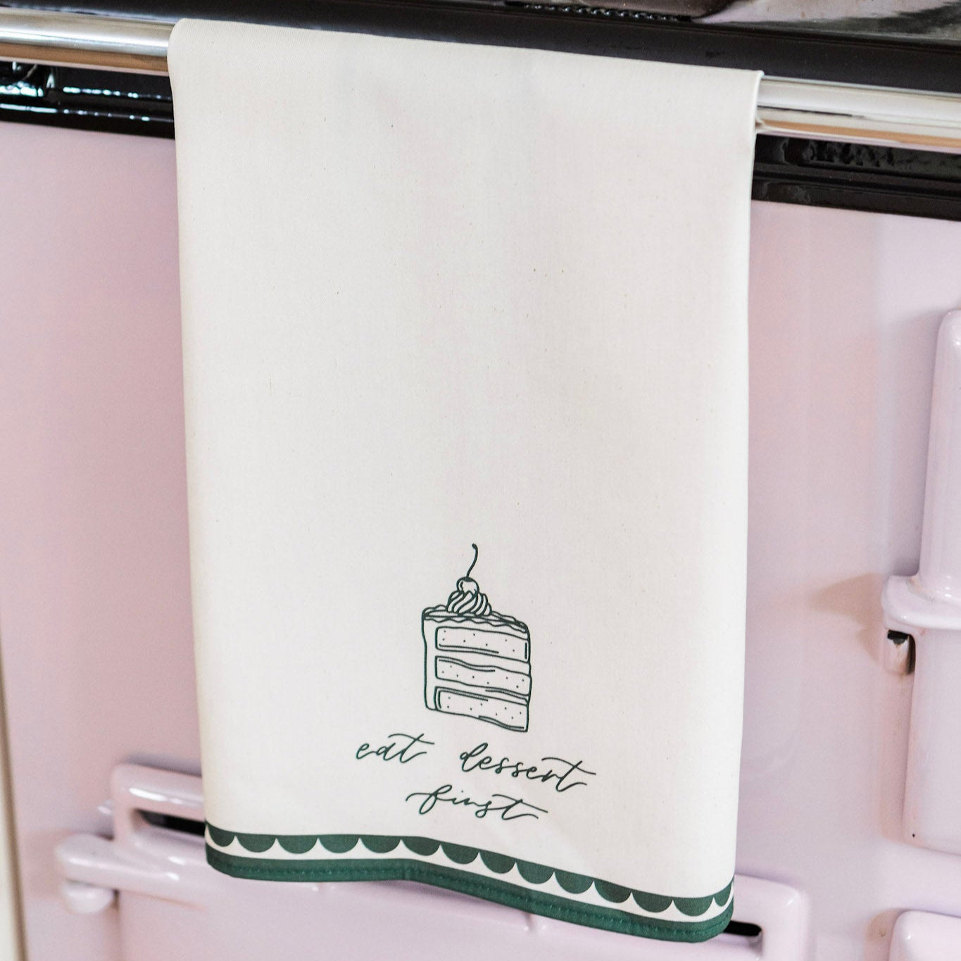 Avalon Home "Eat Dessert First" Cotton Linen Tea Towel