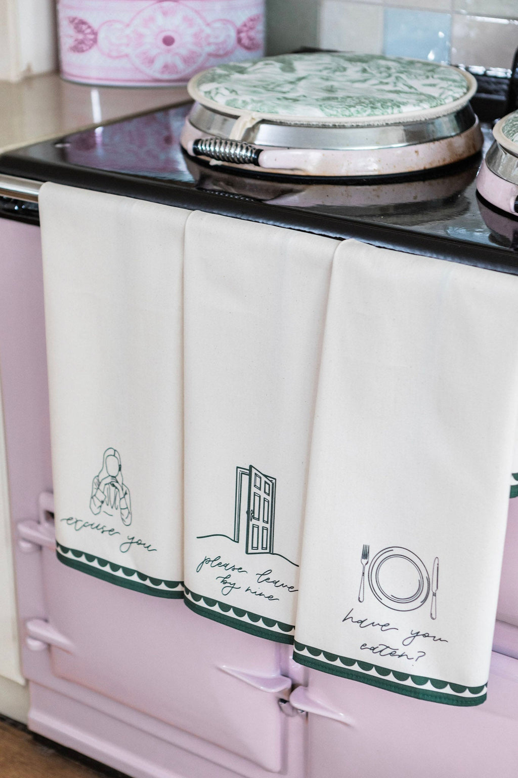 Avalon Home “Please Leave By Nine Tea Towel” Cotton Linen Tea Towel