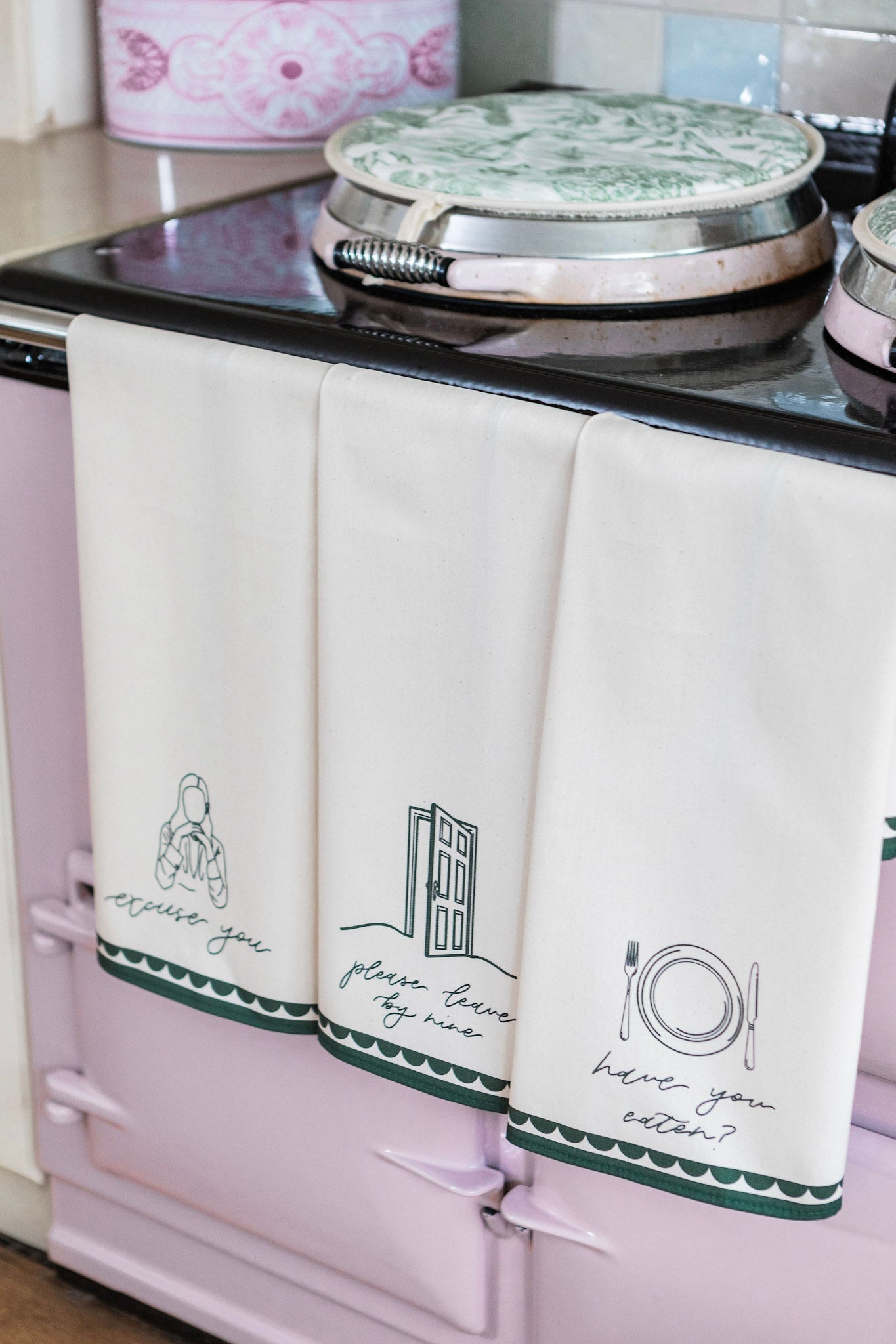 Avalon Home “Please Leave By Nine Tea Towel” Cotton Linen Tea Towel