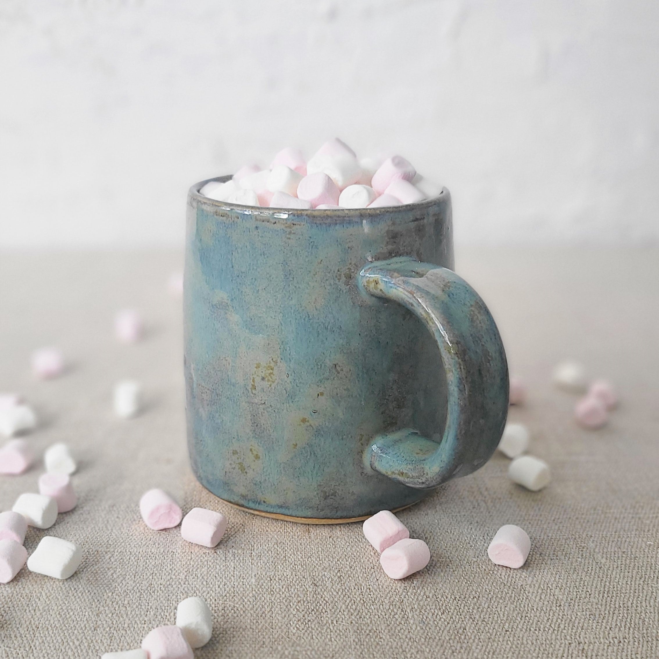 Seafoam Blue Stoneware Pint Mug