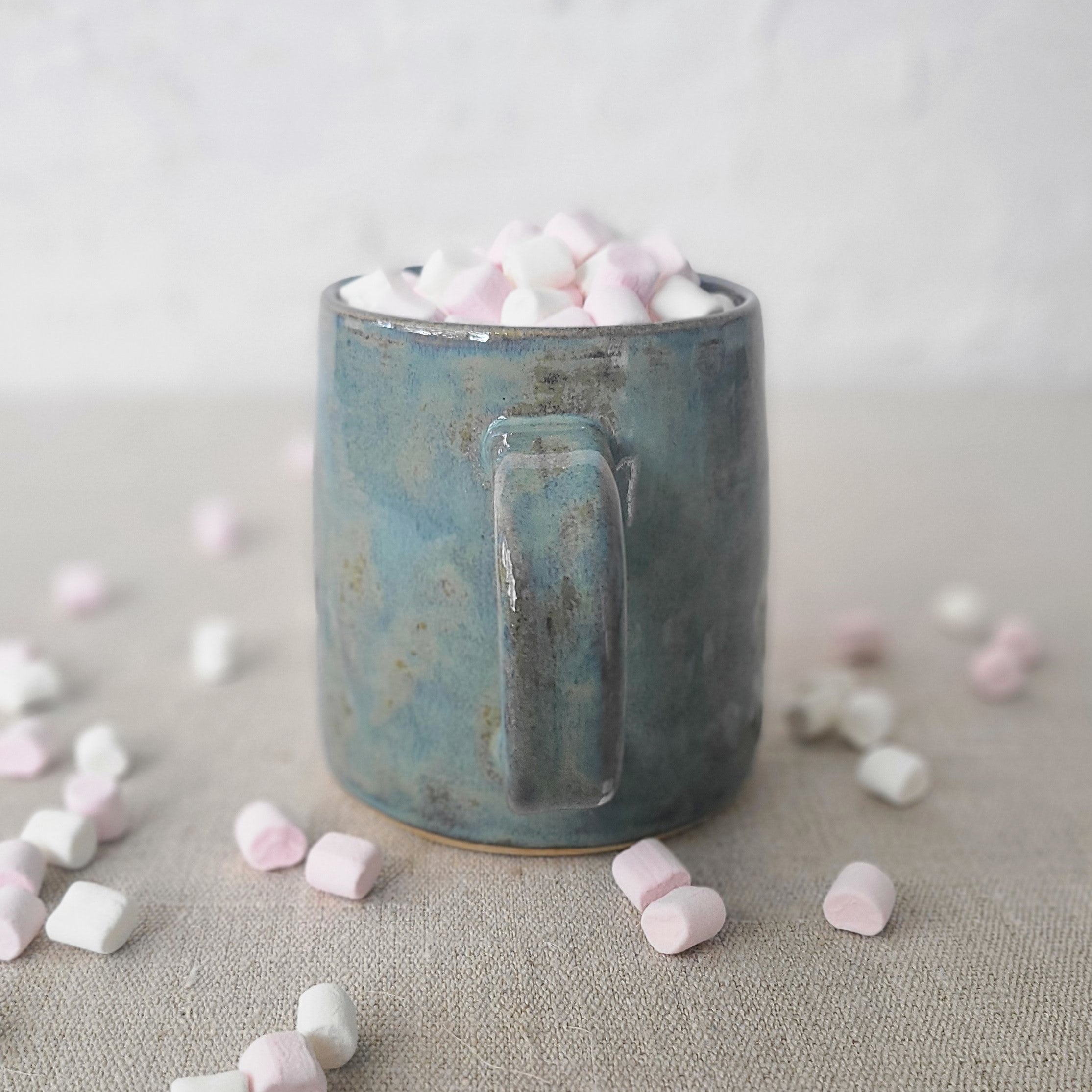 Seafoam Blue Stoneware Pint Mug