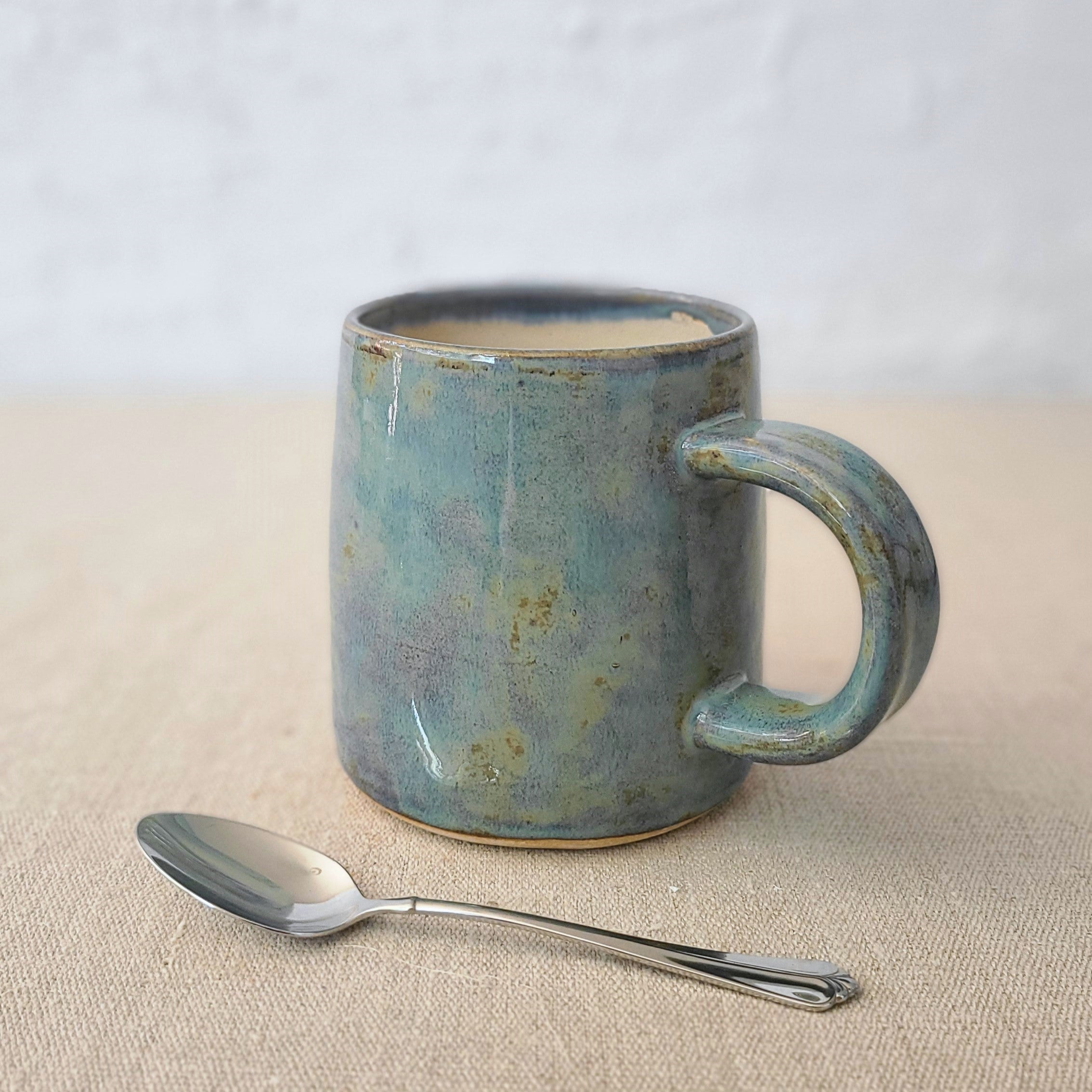 Seafoam Blue Stoneware Pint Mug