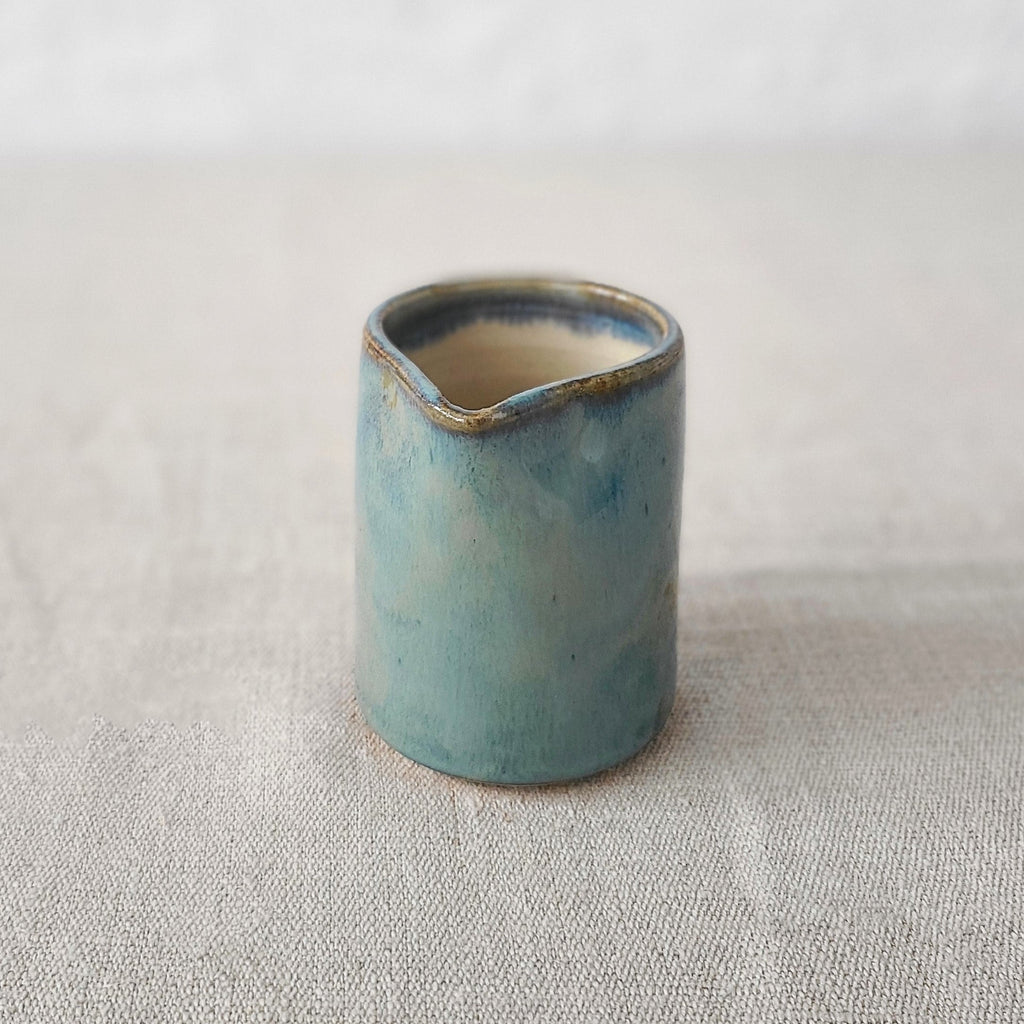 Handmade Seafoam Blue Stoneware Small Jug