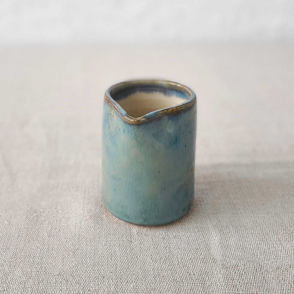 Handmade Seafoam Blue Stoneware Small Jug