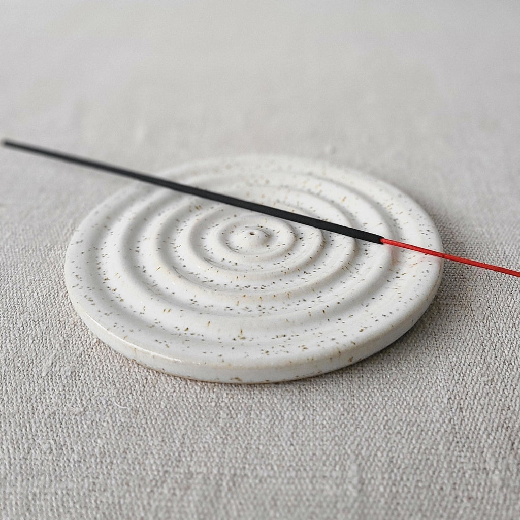 Handmade Pepper White Stoneware Incense Burner