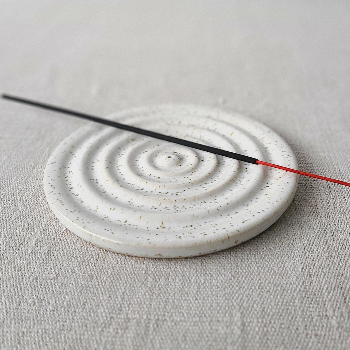 Handmade Pepper White Stoneware Incense Burner