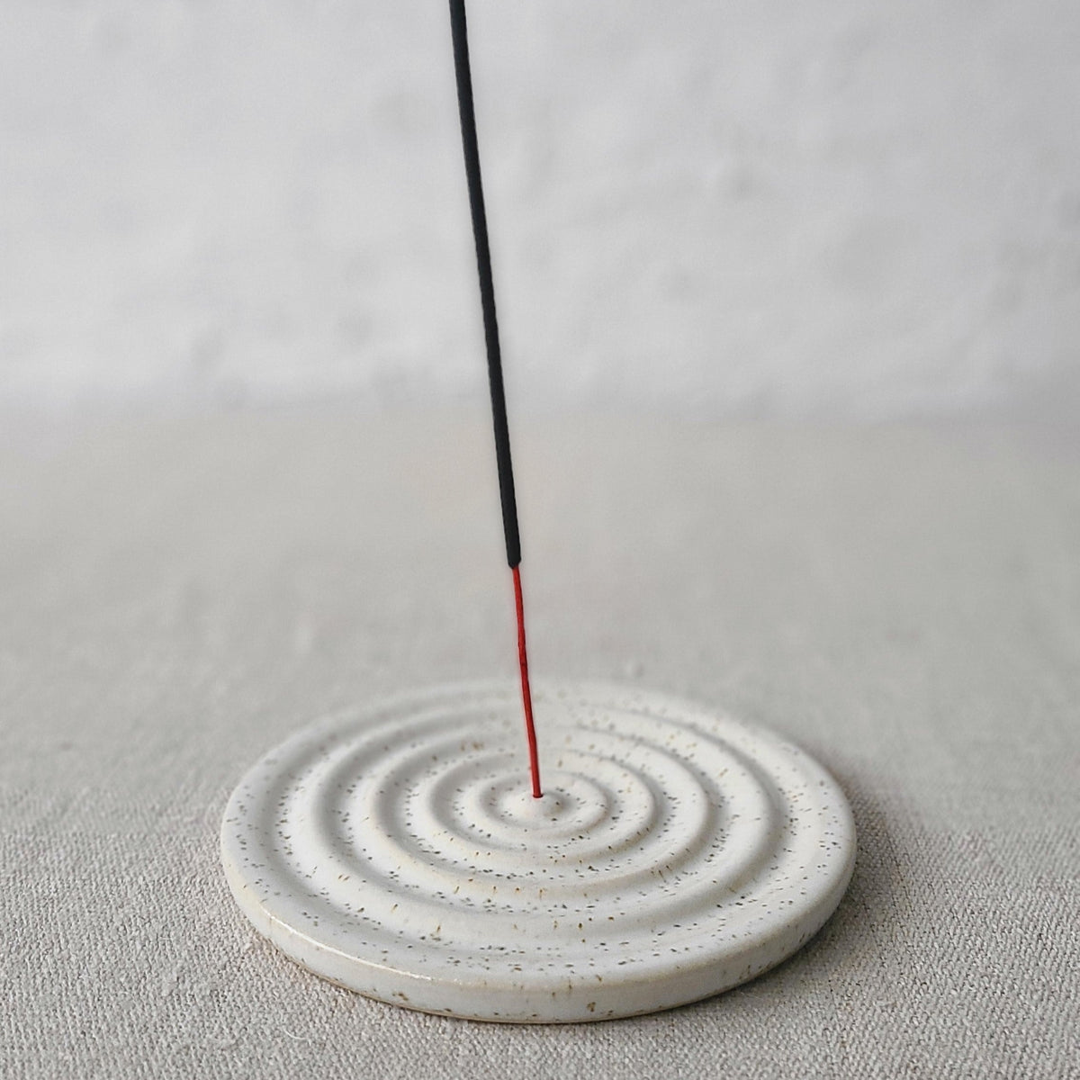 Handmade Pepper White Stoneware Incense Burner