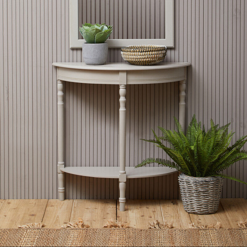 Orsina "Heritage" Grey Putty Half Moon Console Table