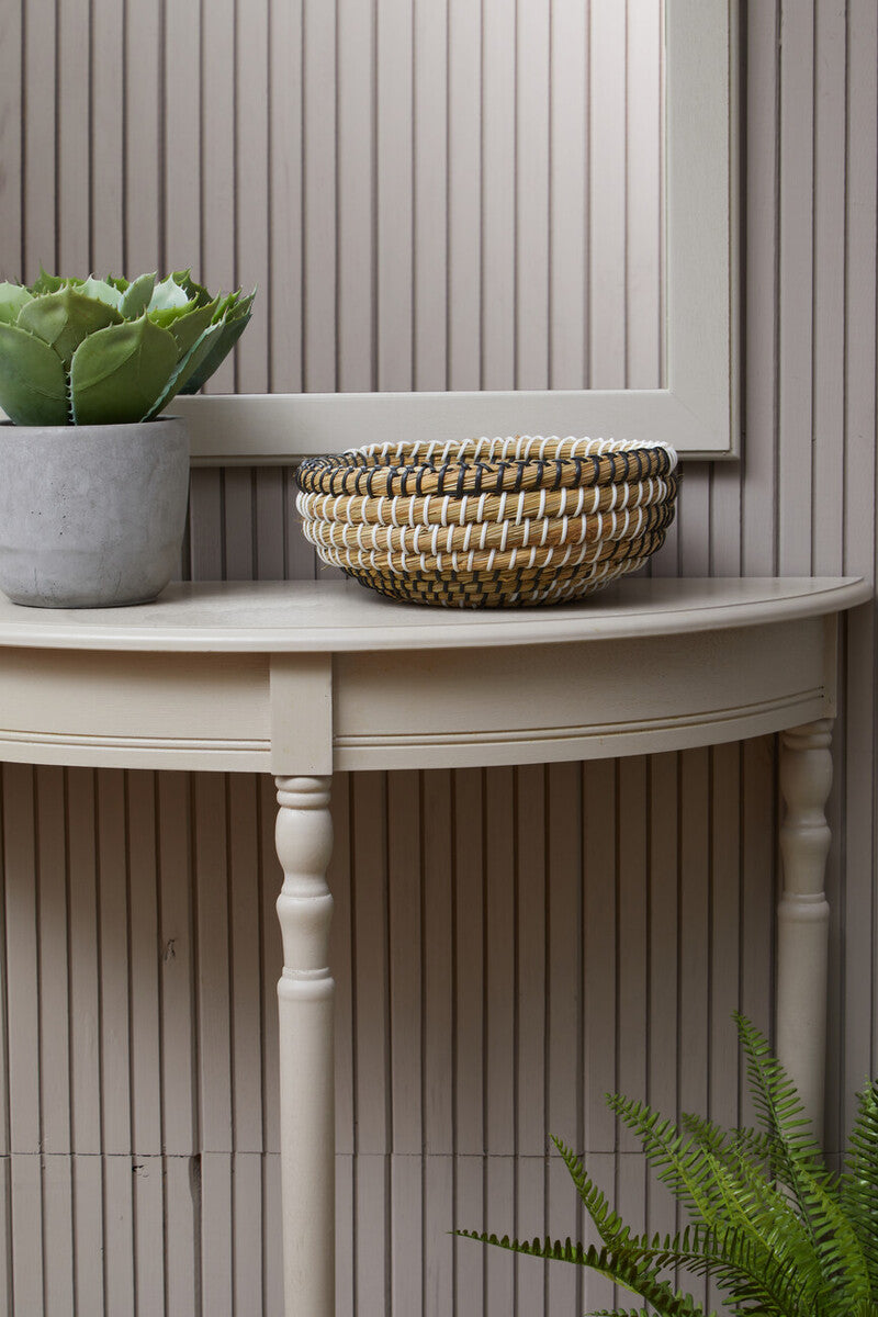 Orsina "Heritage" Grey Putty Half Moon Console Table