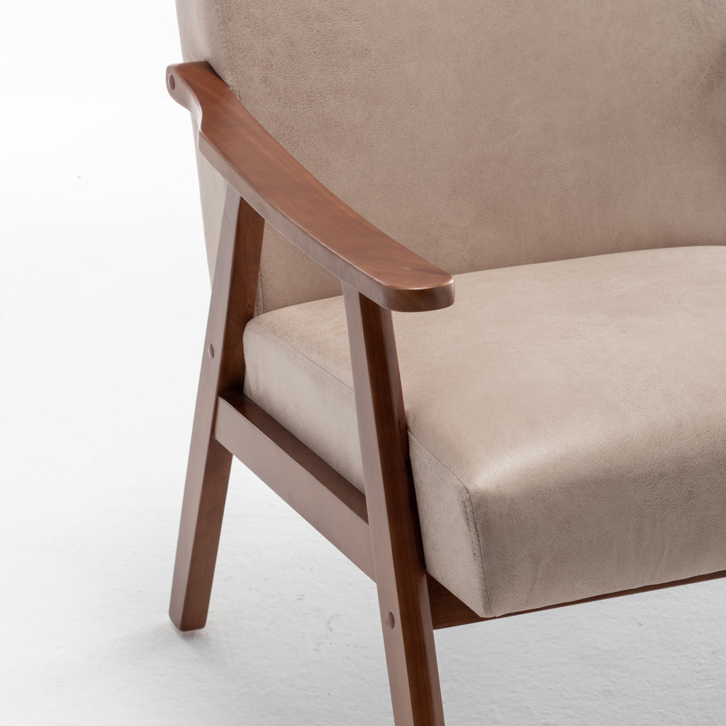 Julian Mid-Century Modern Solid Wood Accent Chair
