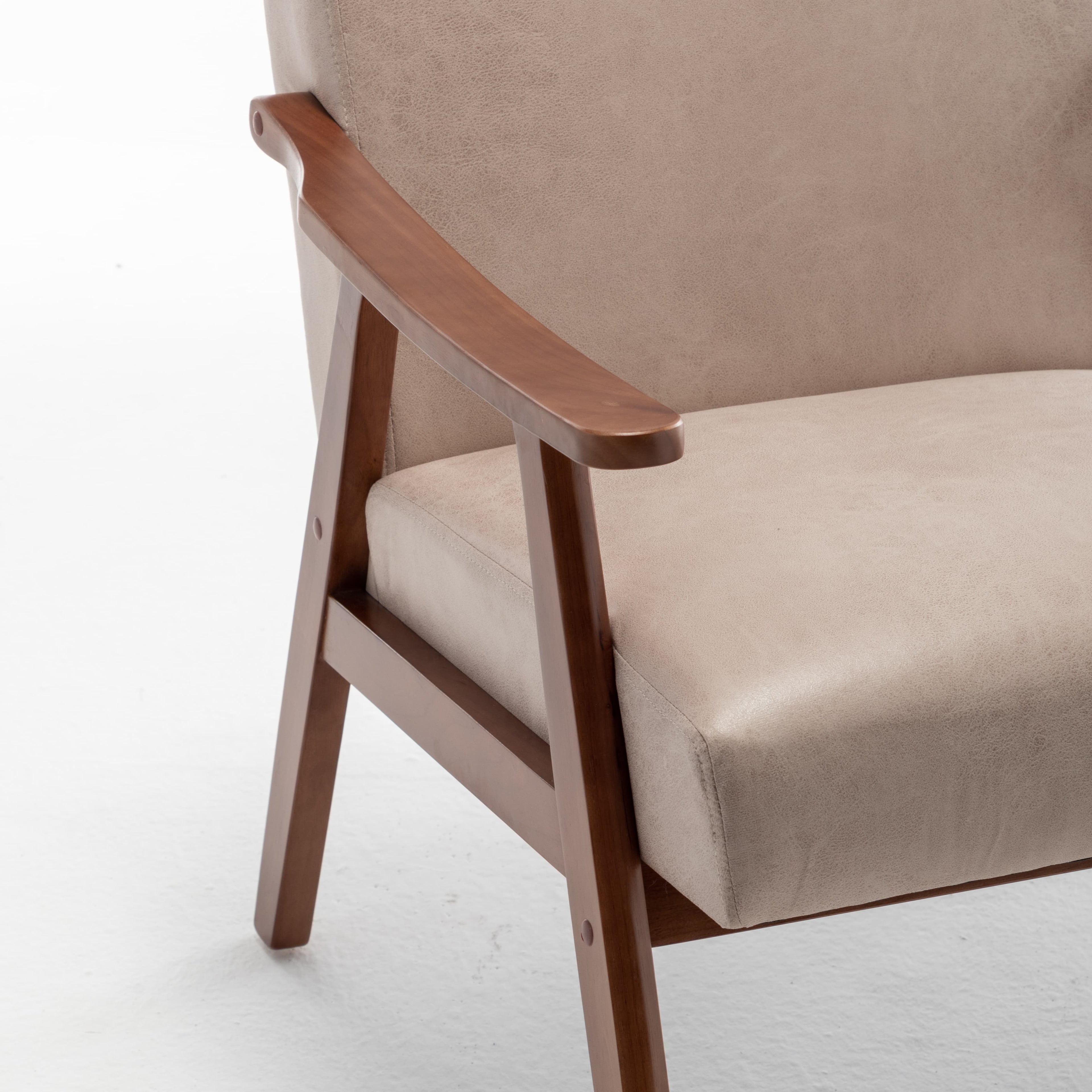 Julian Mid-Century Modern Solid Wood Accent Chair