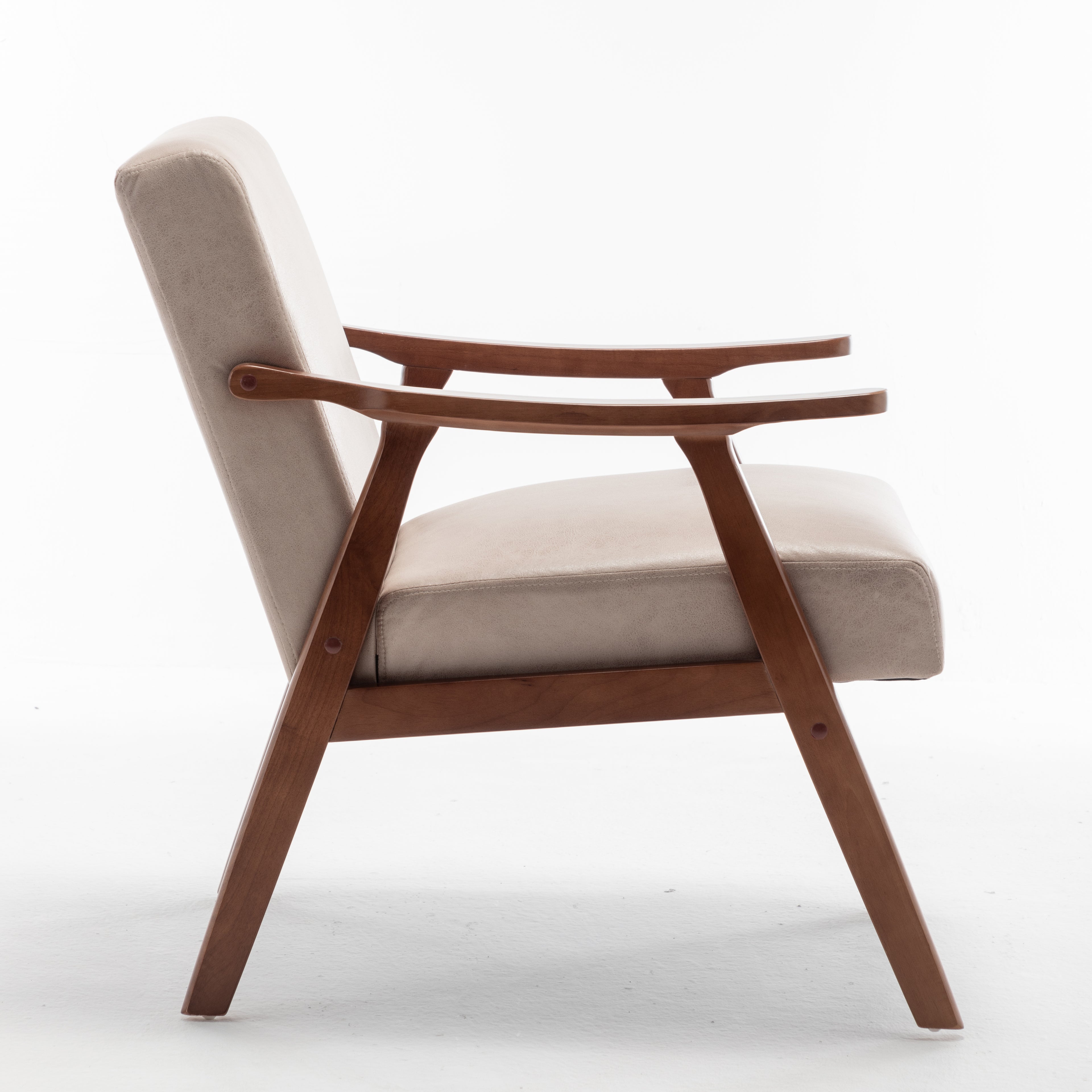 Julian Mid-Century Modern Solid Wood Accent Chair