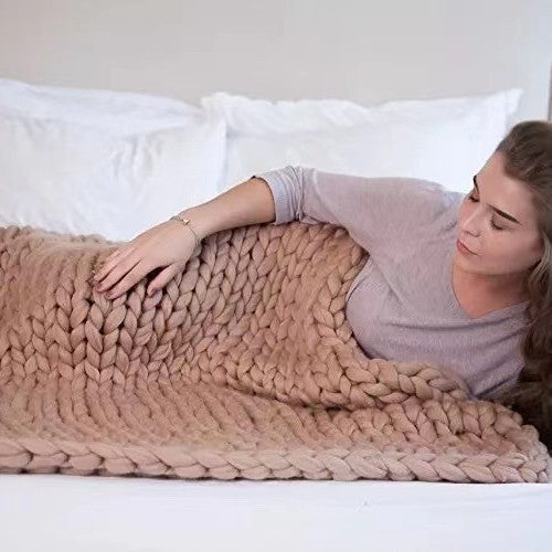 Nordic Chunky Knit Blanket Handmade