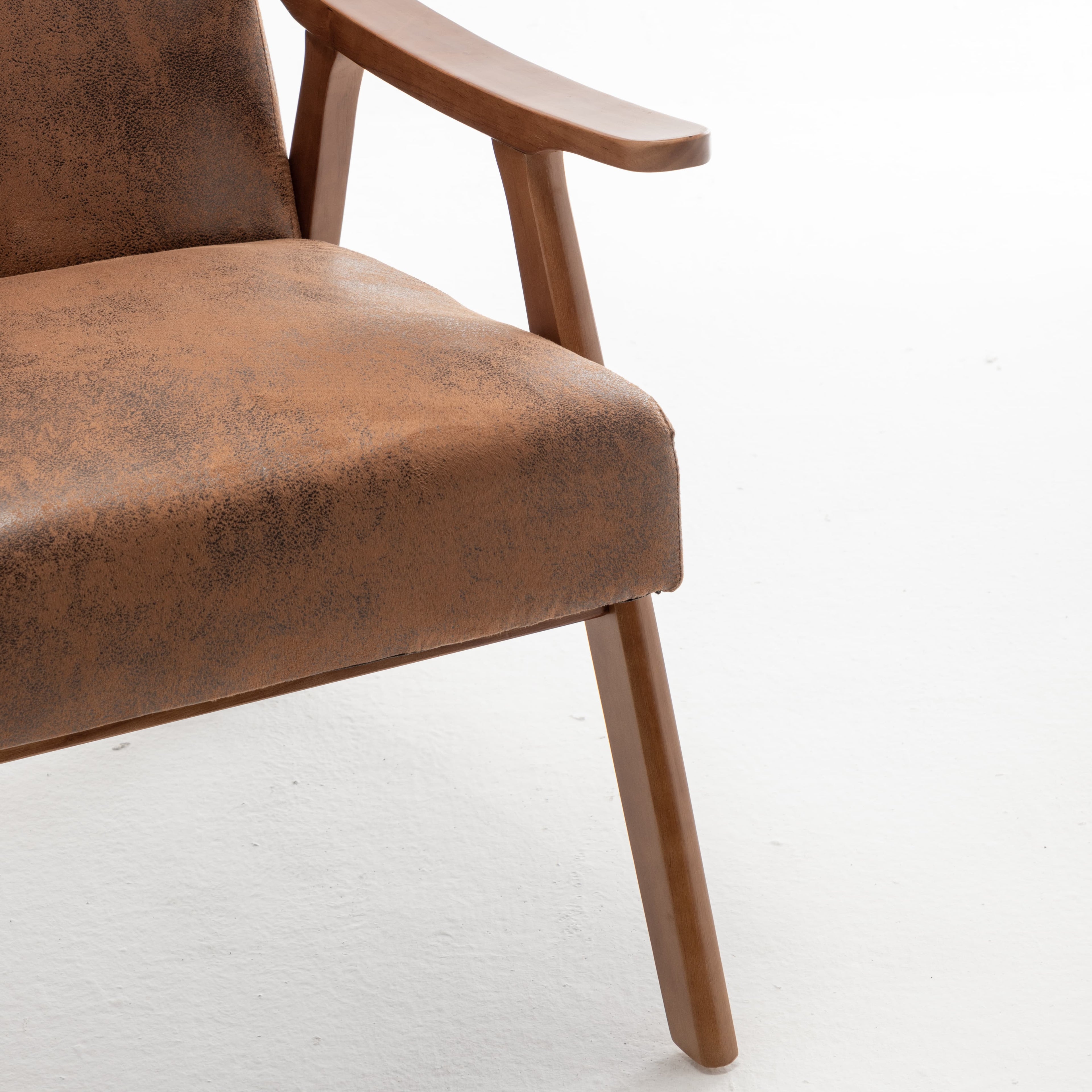 Solid wood frame accent chair - Dark Brown