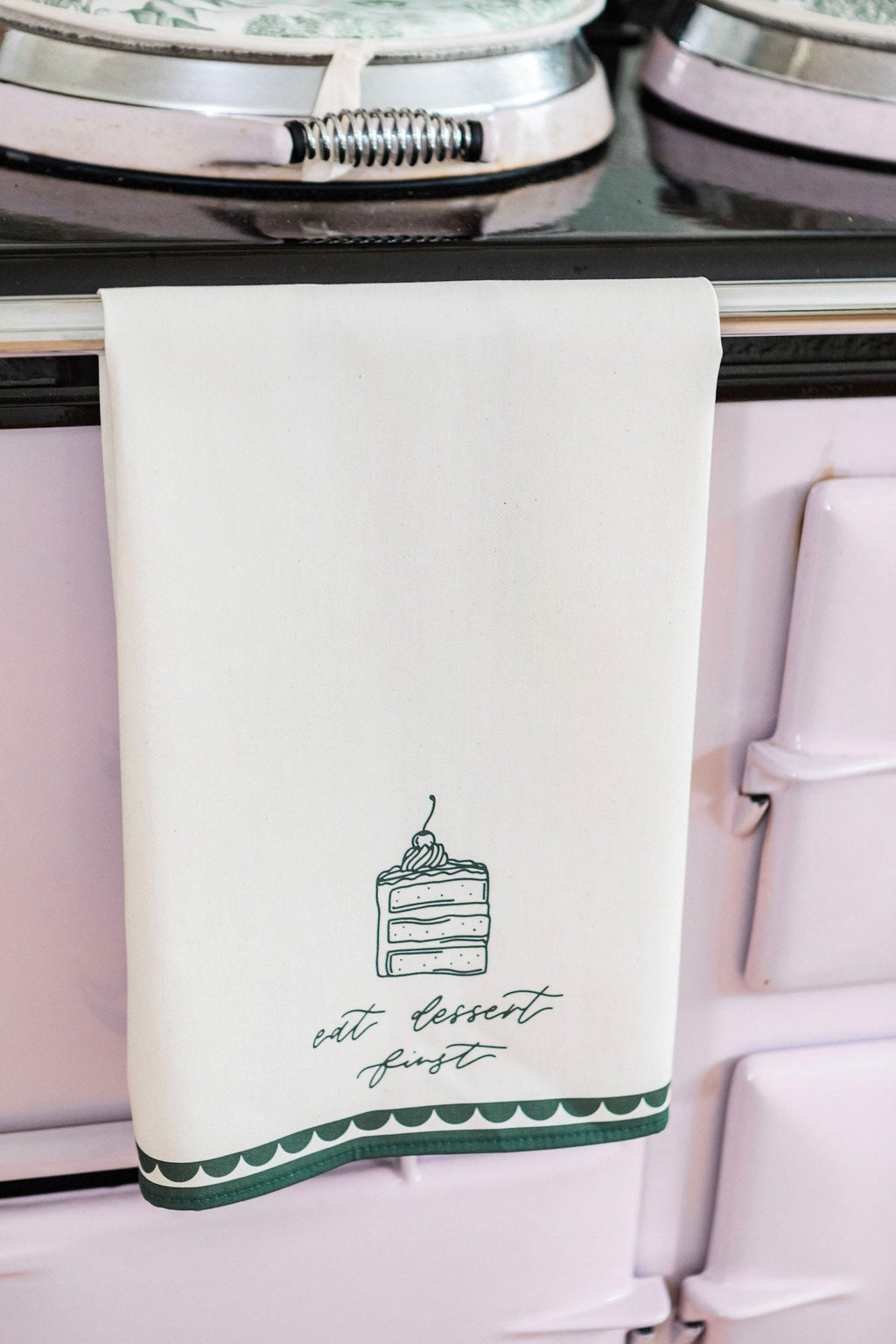 Avalon Home "Eat Dessert First" Cotton Linen Tea Towel