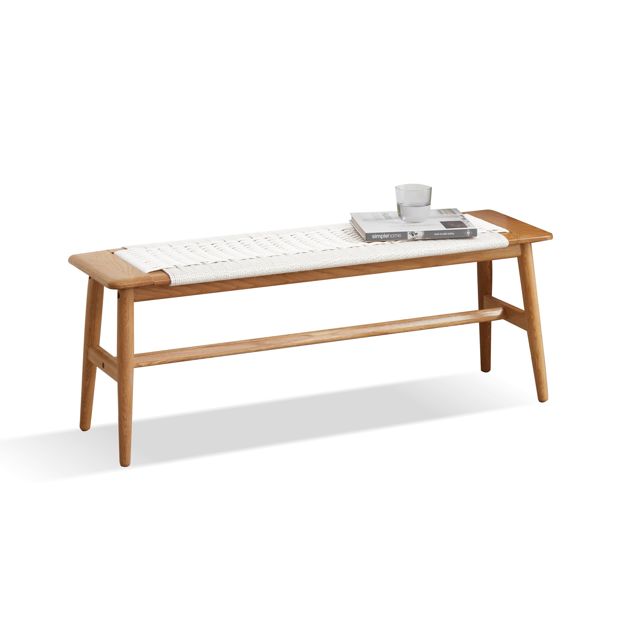 Søren Woven Cane & Solid Oak Entryway Bench