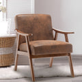Solid wood frame accent chair - Dark Brown