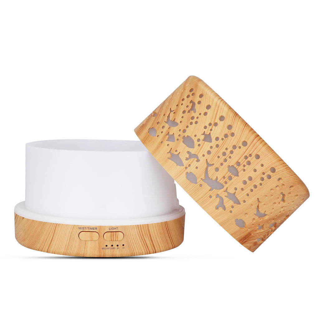 Ultrasonic Wood Grain Essential Oil Diffuser & Humidifier (500ml)