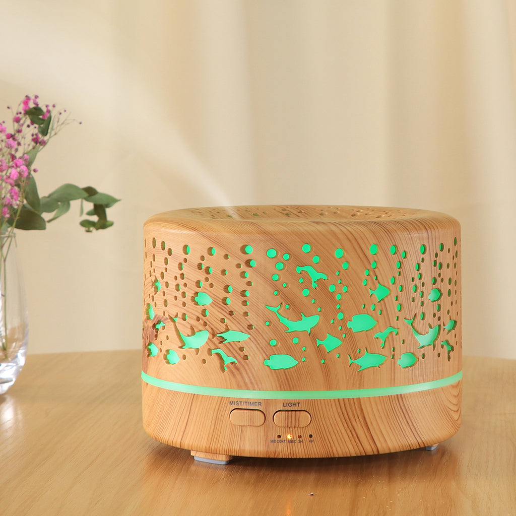 Ultrasonic Wood Grain Essential Oil Diffuser & Humidifier (500ml)
