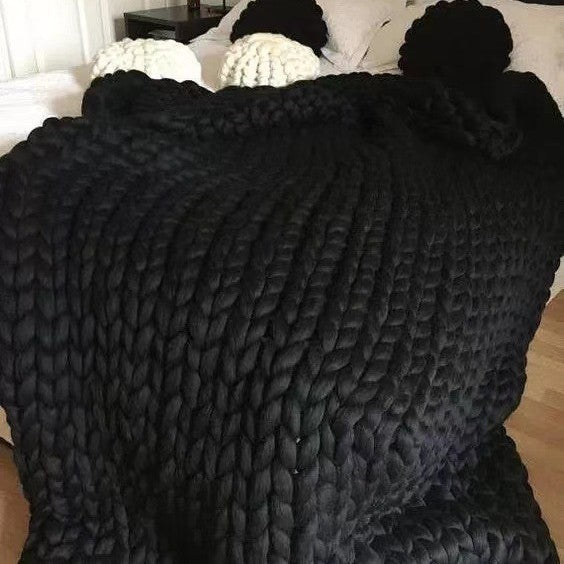 Nordic Chunky Knit Blanket Handmade