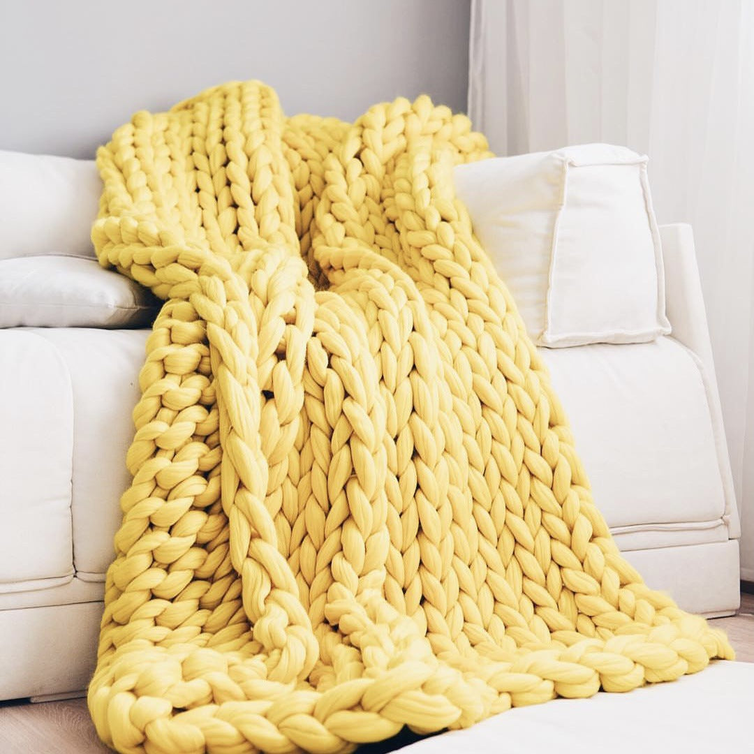 Nordic Chunky Knit Blanket Handmade
