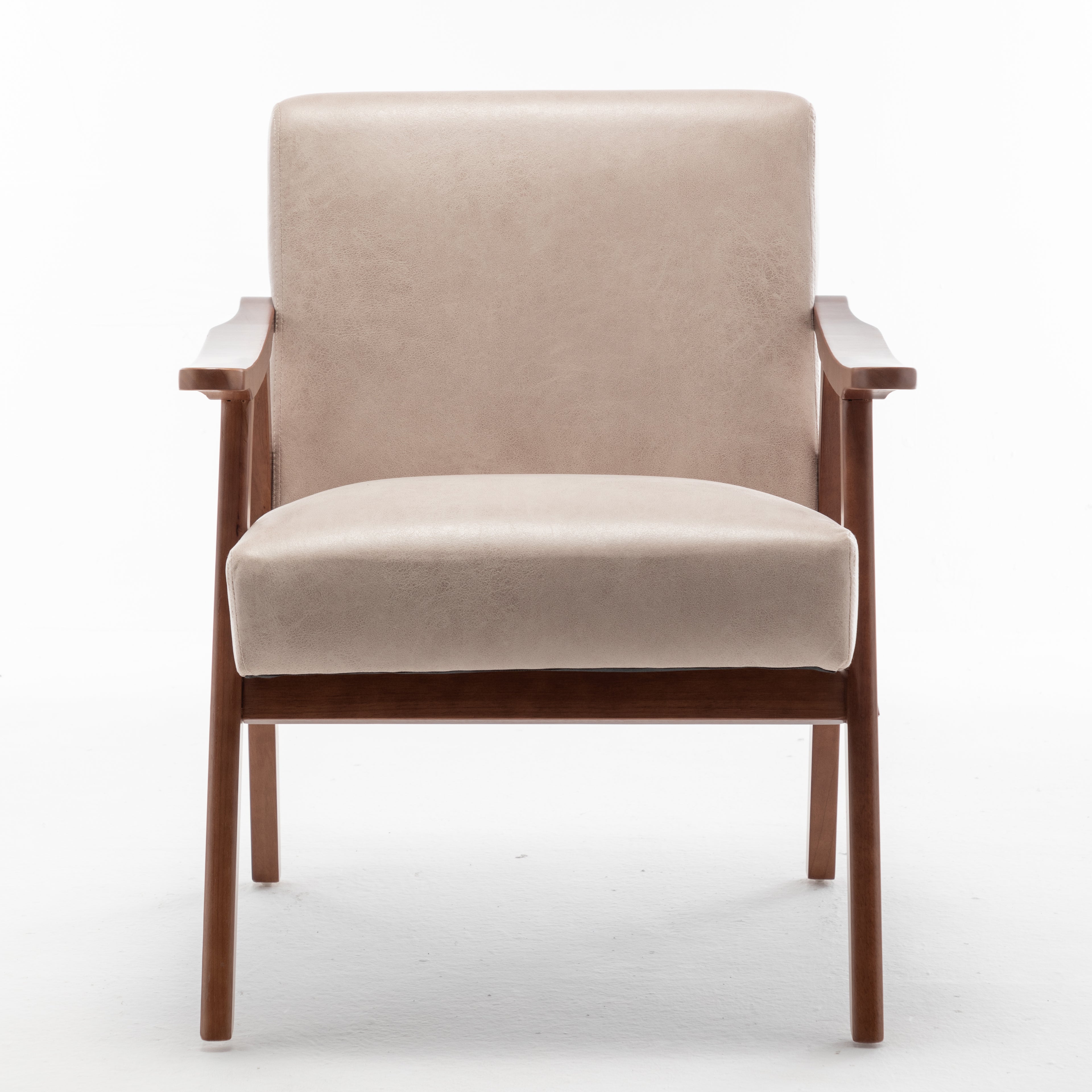 Julian Mid-Century Modern Solid Wood Accent Chair