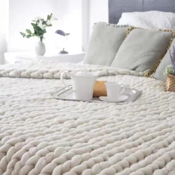 Nordic Chunky Knit Blanket Handmade