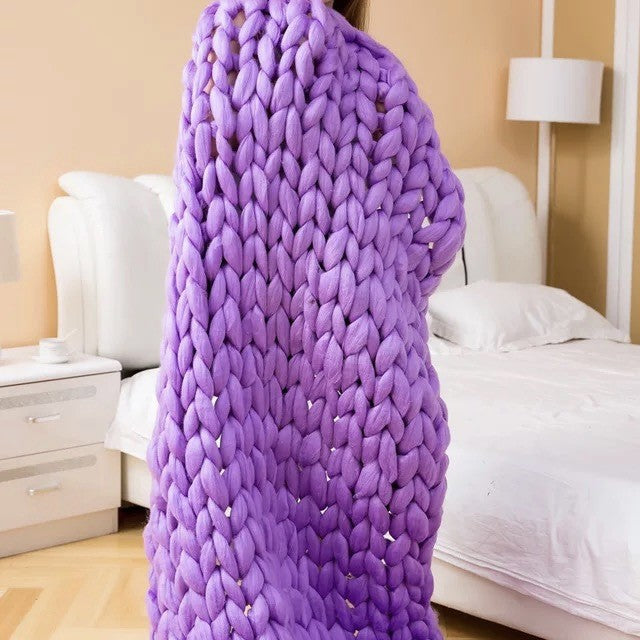 Nordic Chunky Knit Blanket Handmade
