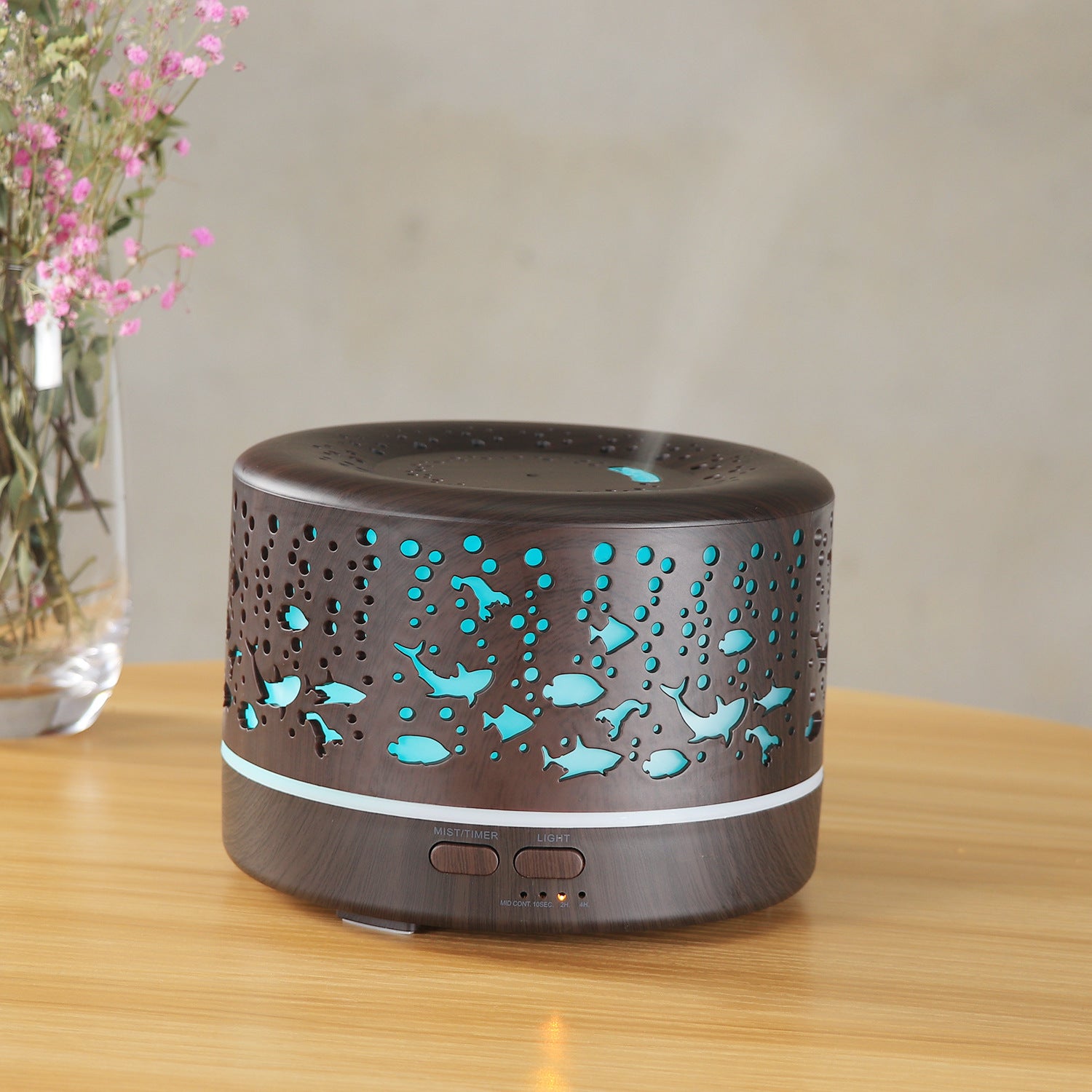 Ultrasonic Wood Grain Essential Oil Diffuser & Humidifier (500ml)