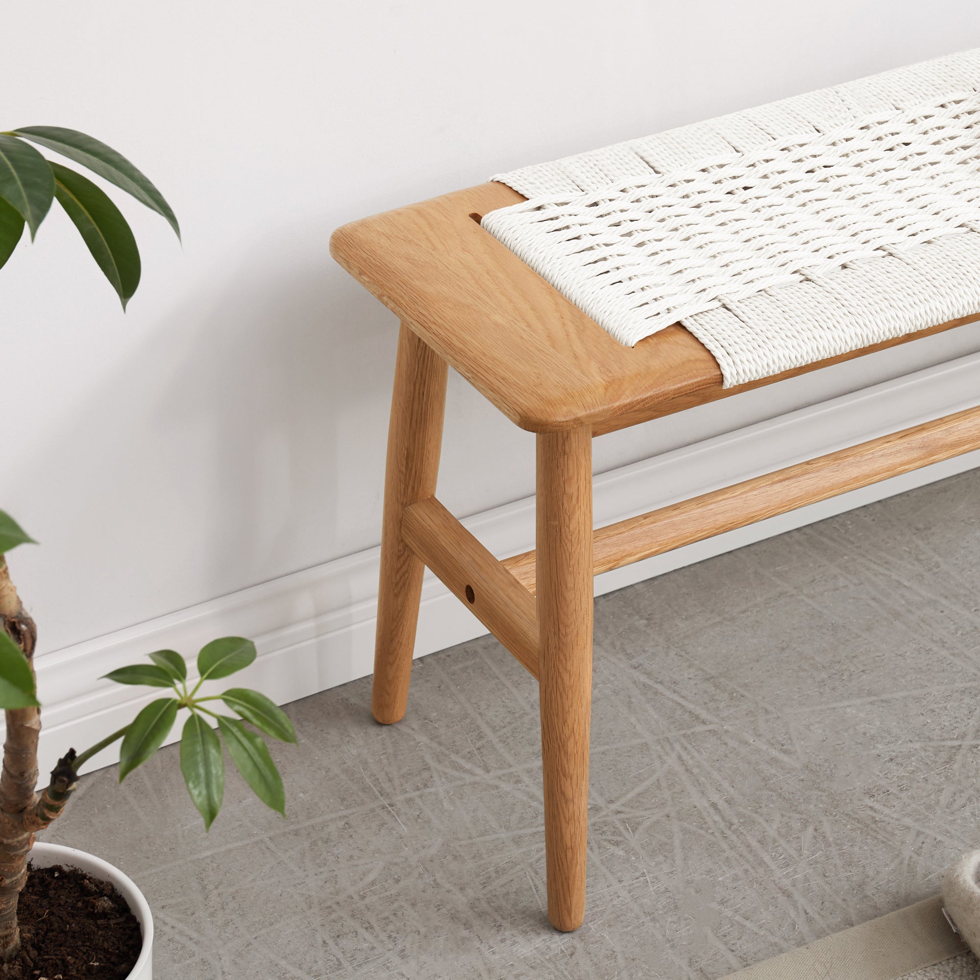 Søren Woven Cane & Solid Oak Entryway Bench