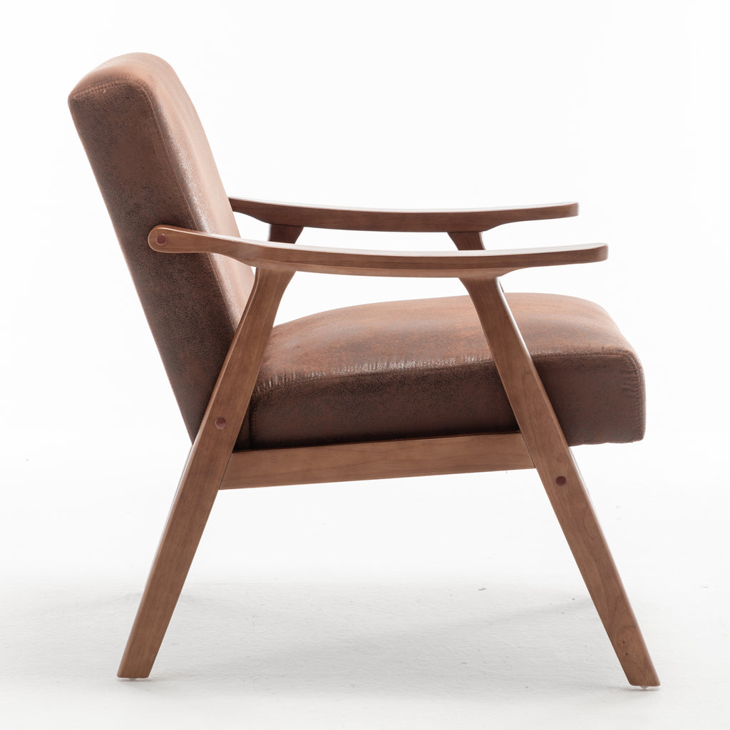 Solid wood frame accent chair - Dark Brown
