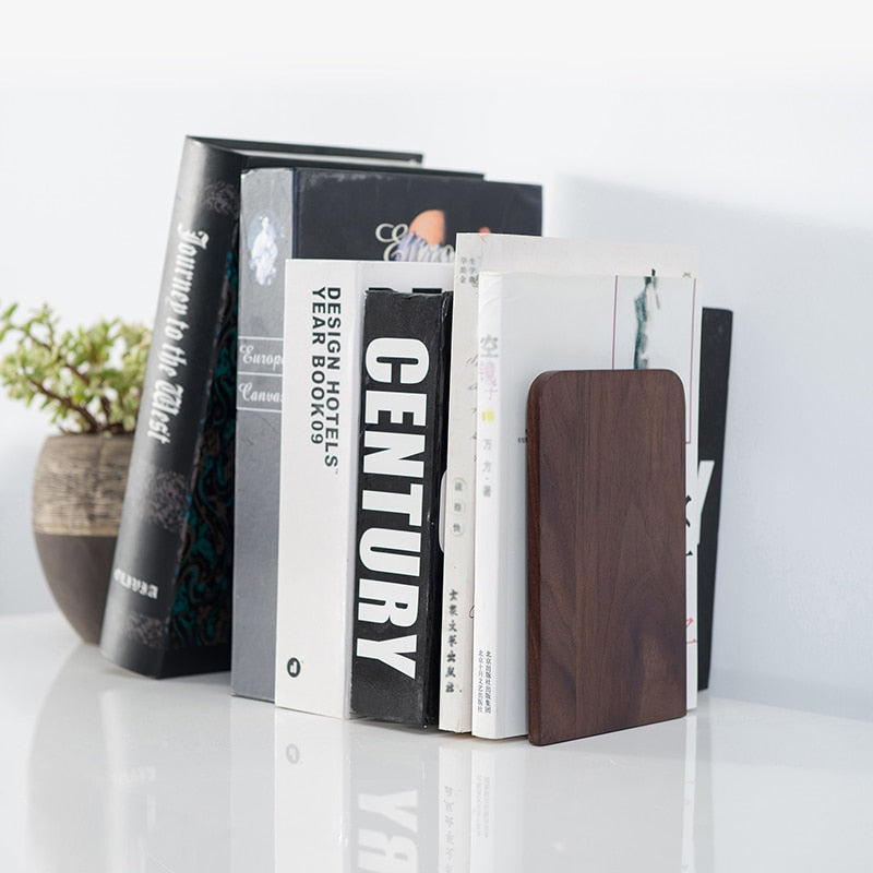Solid Beech Wood Bookend |Natural Wood Bookend |Walnut Bookend|