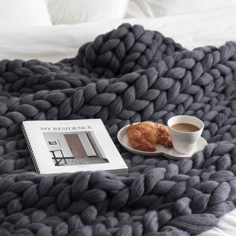 Nordic Chunky Knit Blanket Handmade