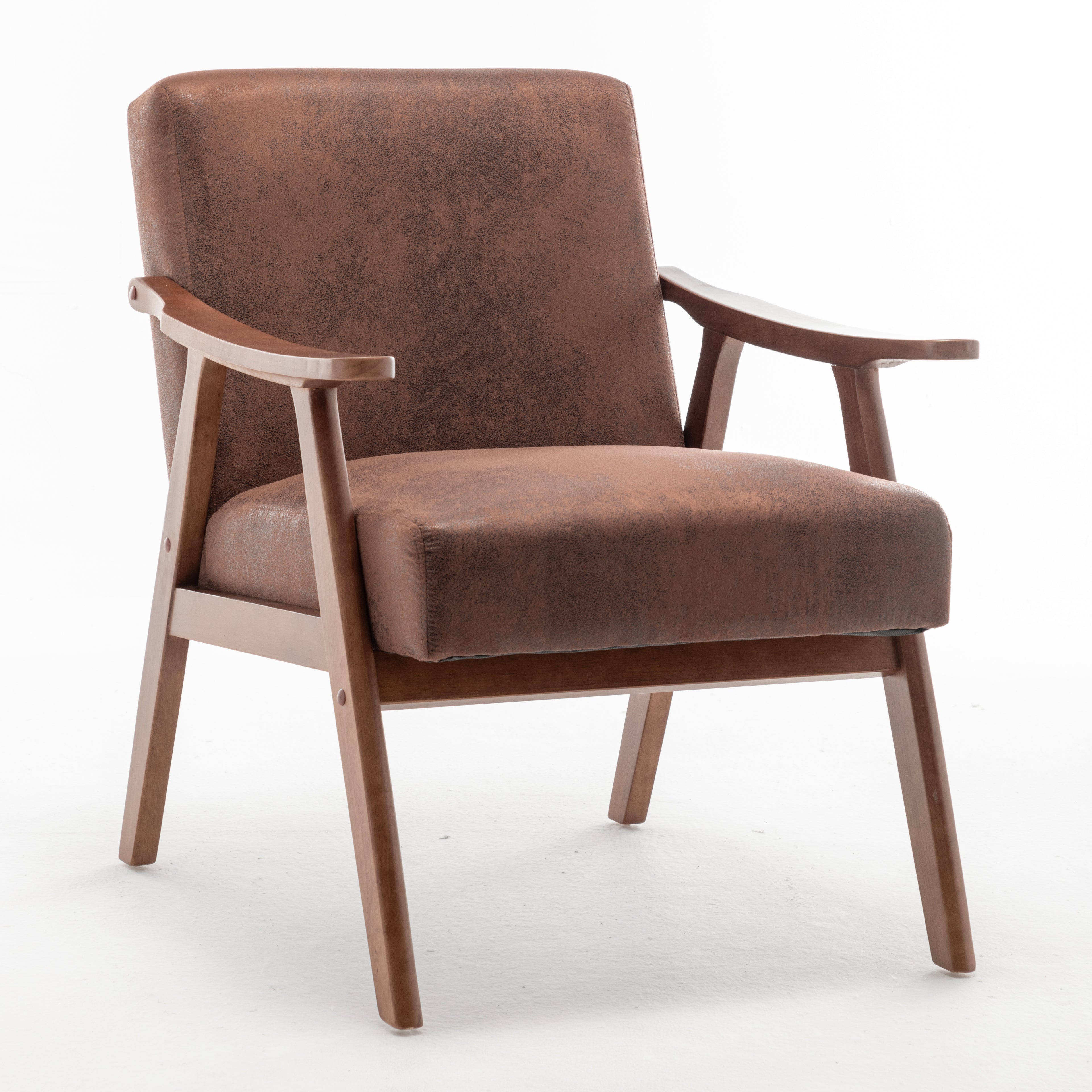 Solid wood frame accent chair - Dark Brown