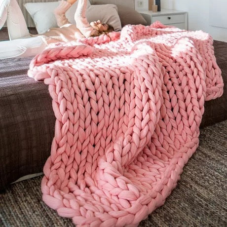 Nordic Chunky Knit Blanket Handmade