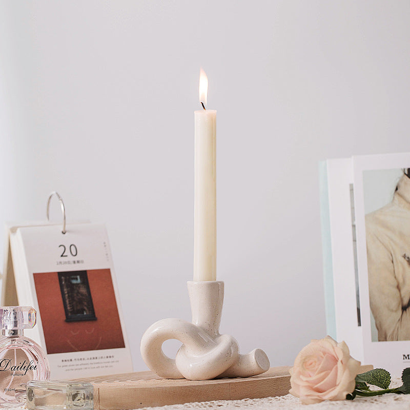 Sculptural Ceramic Taper Candlestick Holder