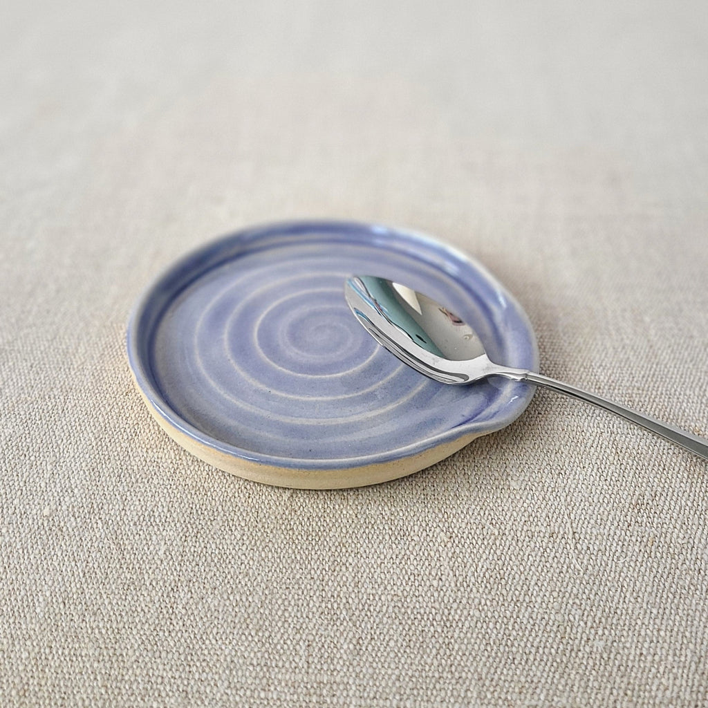 Handmade Amethyst Stoneware Spoon Rest