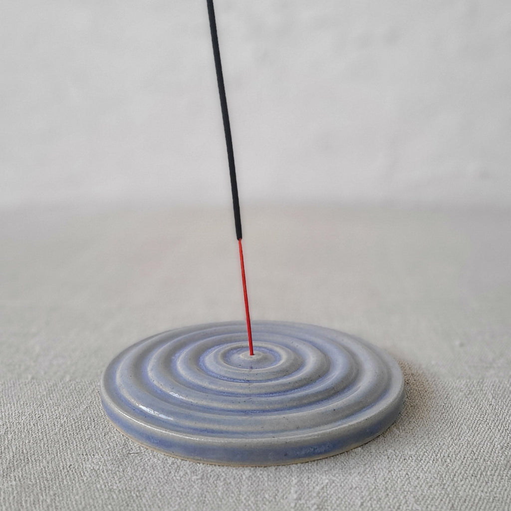 Handmade Amethyst Purple Stoneware Incense Burner