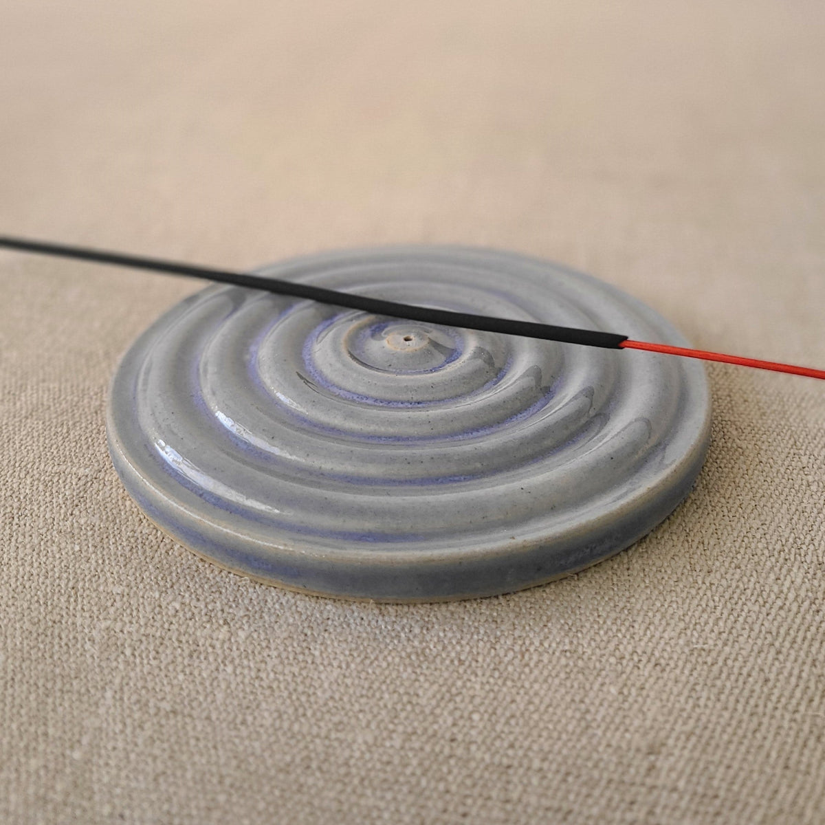 Handmade Amethyst Purple Stoneware Incense Burner